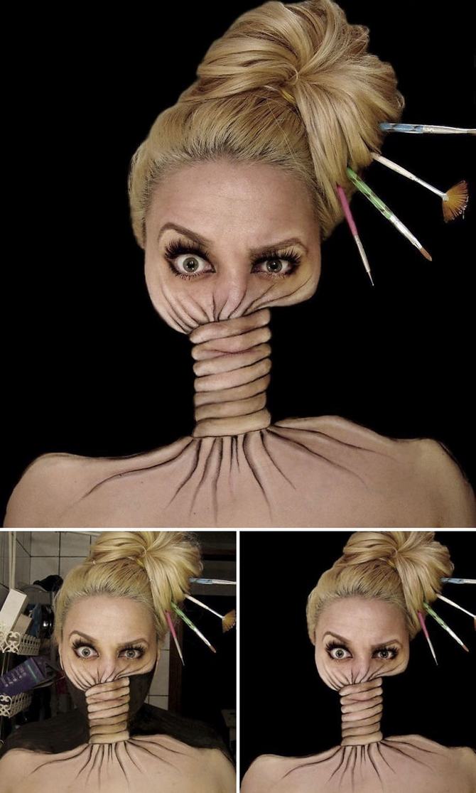 Artista gasta 12 horas para criar essas ilusões torcidas em seu rosto (19 fotos) 5