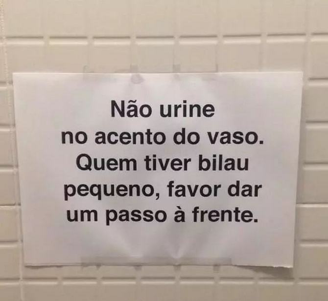18 avisos engraçados que você só encontra nos banheiros brasileiros 9
