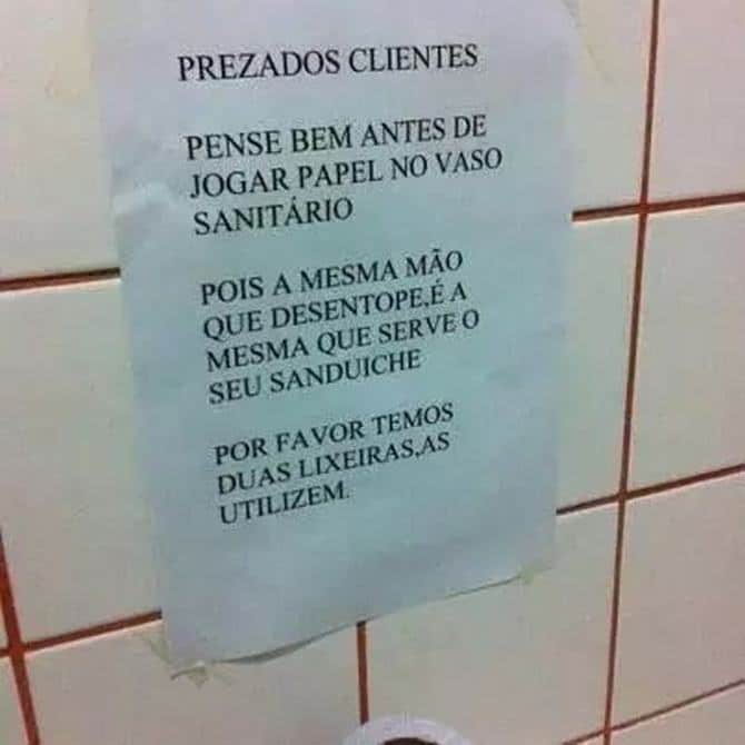 18 avisos engraçados que você só encontra nos banheiros brasileiros 16