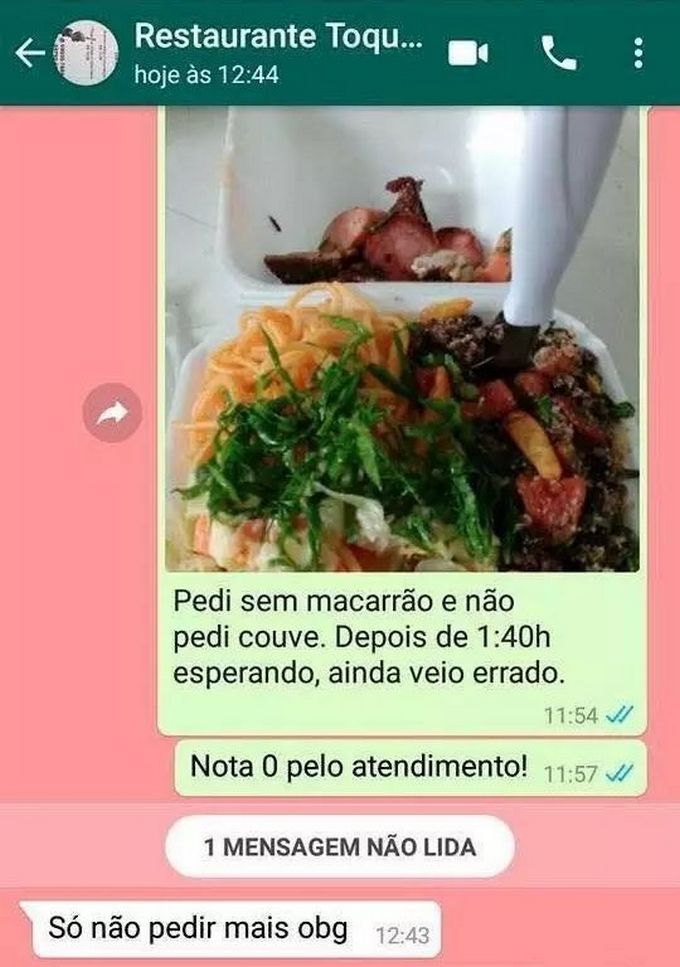 14 motivos de que o brasileiro nasceu para pedir comida pelo Whatsapp 8
