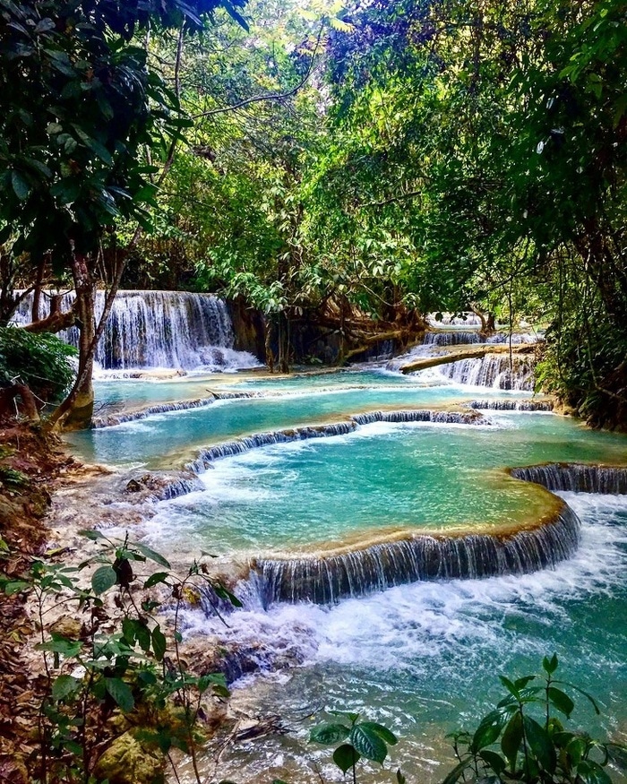  De tirar o fôlego 3 nível cachoeira Kuang Si, Laos.