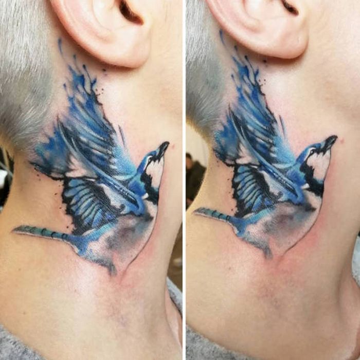 45 idéias inspiradoras de tatuagem para o pescoço e nuca 13