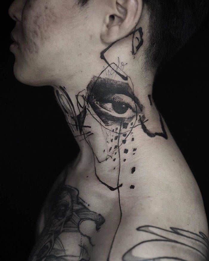 45 idéias inspiradoras de tatuagem para o pescoço e nuca 40