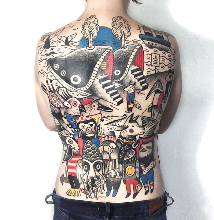 30 tatuagens impressionantes nas costas que são obras-primas 16