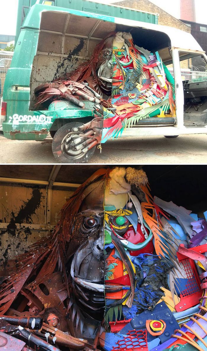 Artista transforma lixo em animais para nos lembrar sobre poluição 27
