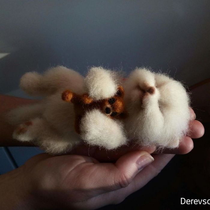 Artista russo criar animais de lã feltrada que são uma fofura (25 fotos) 25
