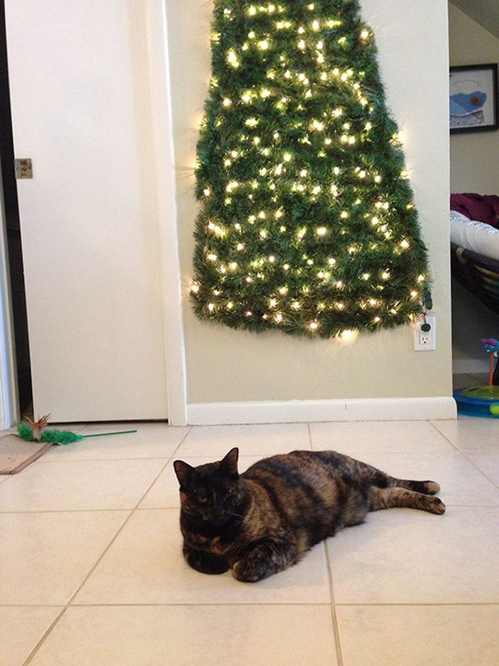 21 dicas genias de como proteger sua árvore de Natal dos animais de estimação 13