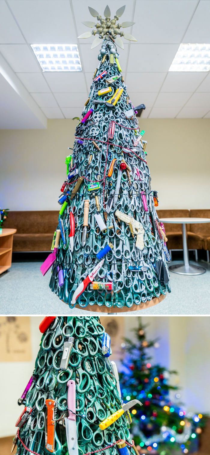 34 vezes funcionários criativos construíram árvores de Natal com temas de trabalho 28