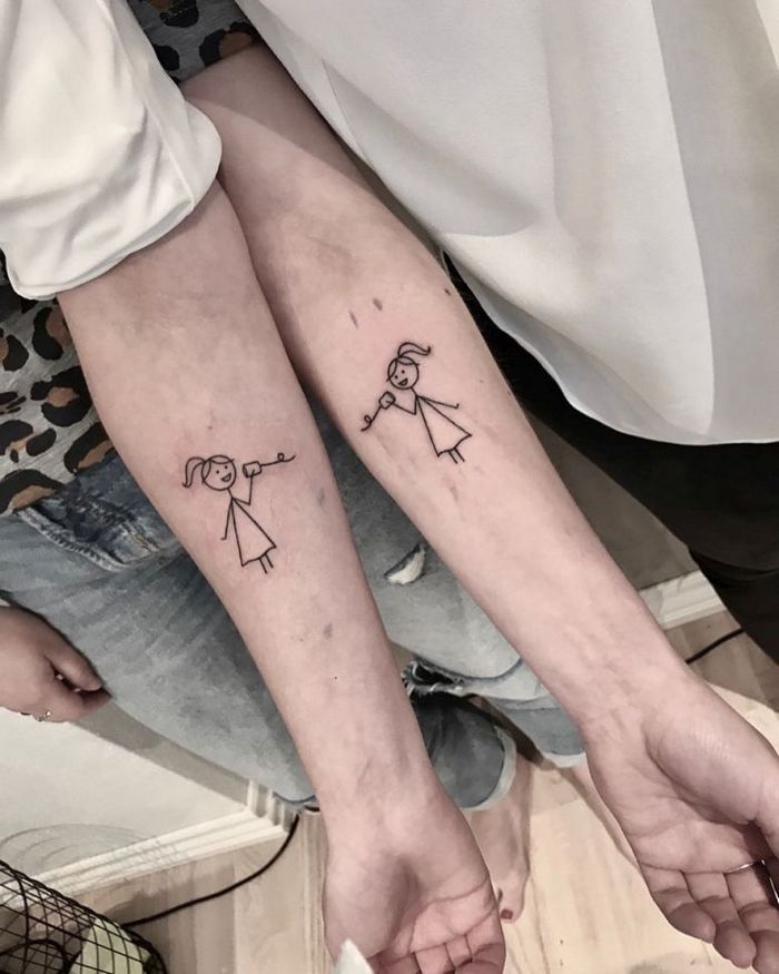 39 ideias lindas para tatuagens para irmãs e melhores amigas 33