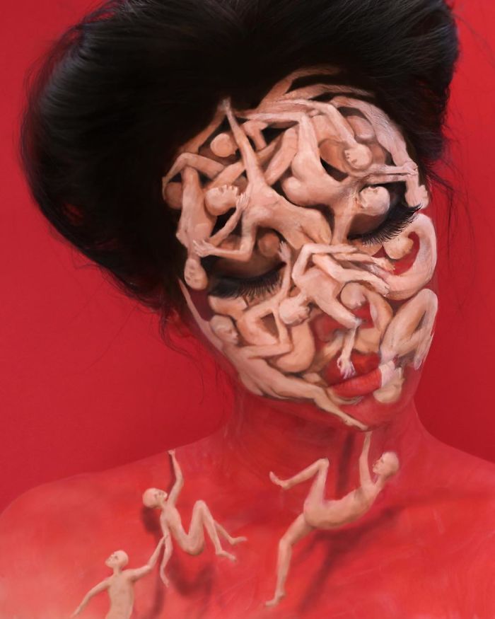 O que este artista faz com o rosto dela mexe seriamente com a sua mente (36 fotos) 9