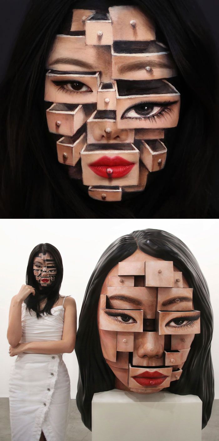 O que este artista faz com o rosto dela mexe seriamente com a sua mente (36 fotos) 13