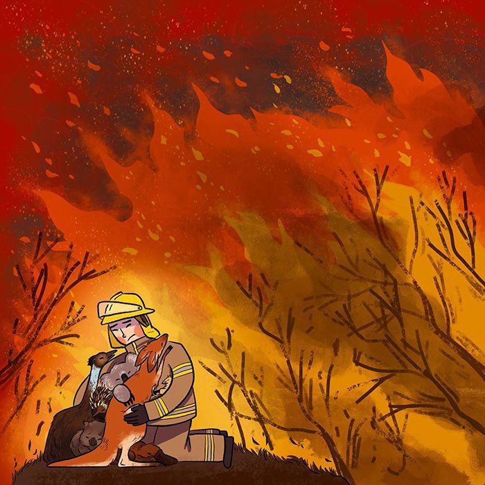 Pessoas de todo o mundo estão compartilhando arte de tributo aos incêndios florestais australianos (30 fotos) 3