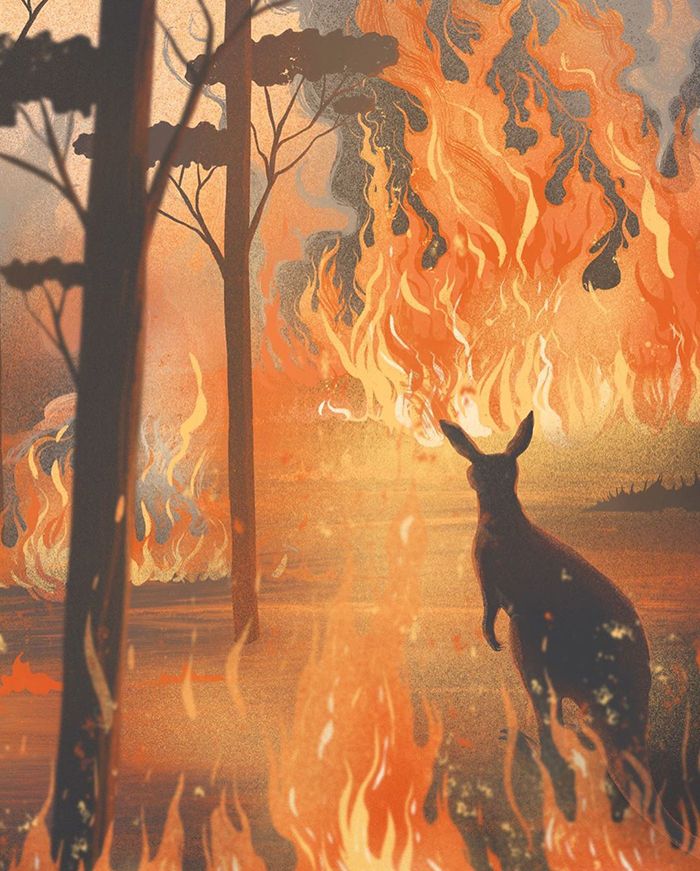 Pessoas de todo o mundo estão compartilhando arte de tributo aos incêndios florestais australianos (30 fotos) 5