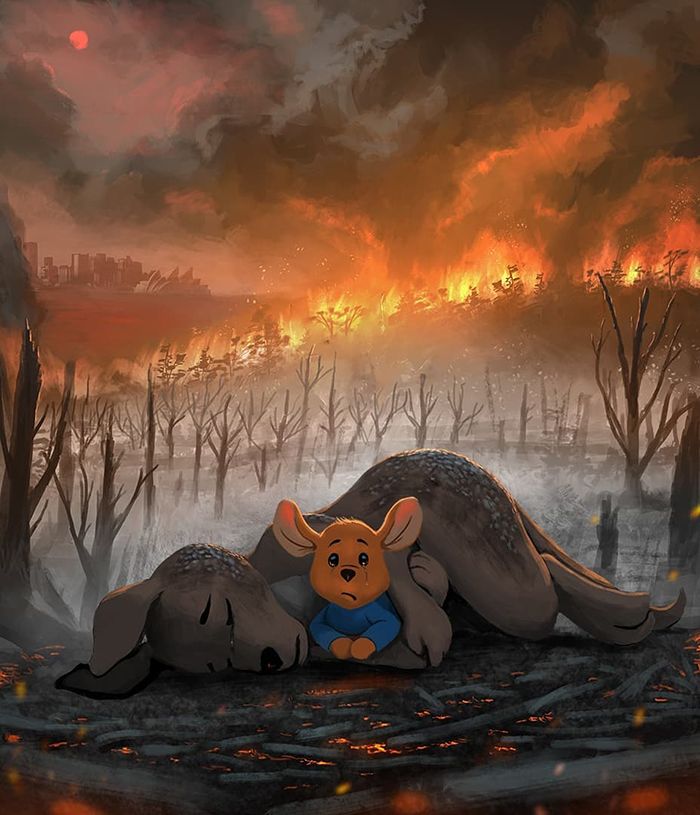 Pessoas de todo o mundo estão compartilhando arte de tributo aos incêndios florestais australianos (30 fotos) 21