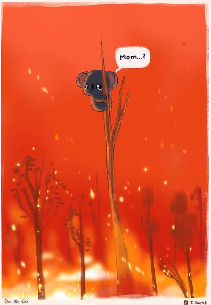 Pessoas de todo o mundo estão compartilhando arte de tributo aos incêndios florestais australianos (30 fotos) 24