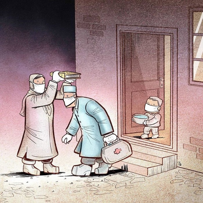 Artista iraniano mostra a dura realidade dos médicos durante surto de coronavírus (29 fotos) 28