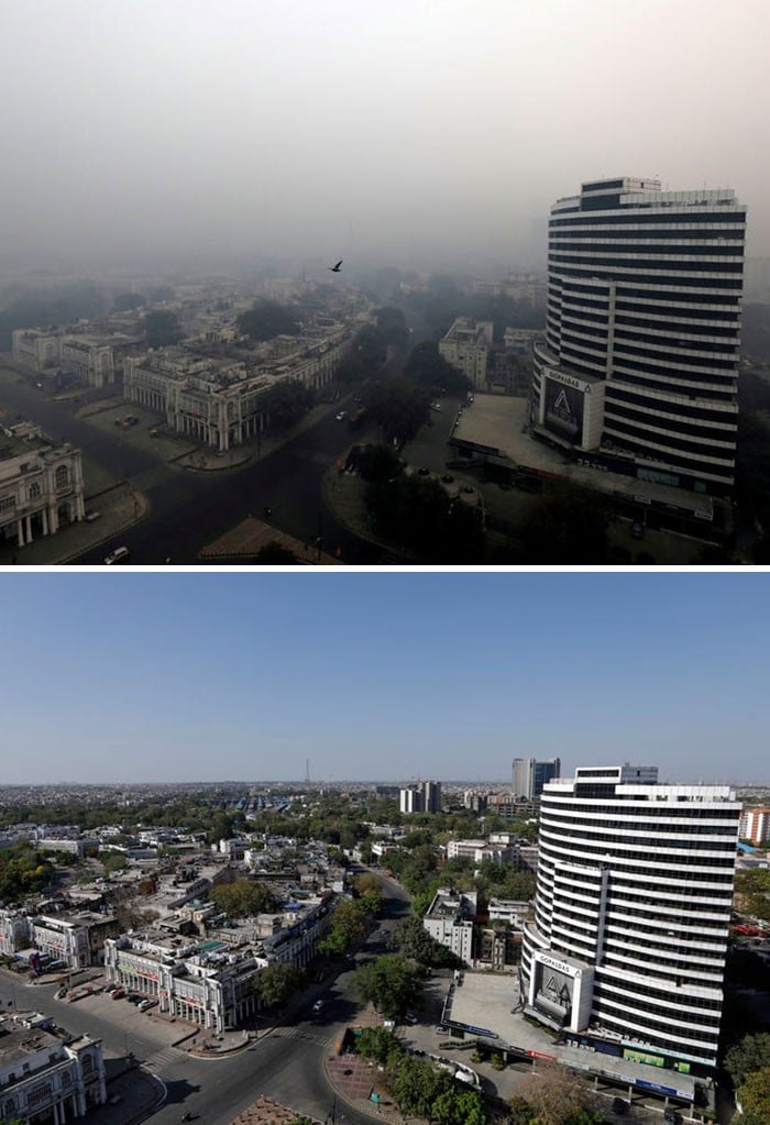 11 comparações antes e depois mostrando o efeito positivo da quarentena na poluição 3
