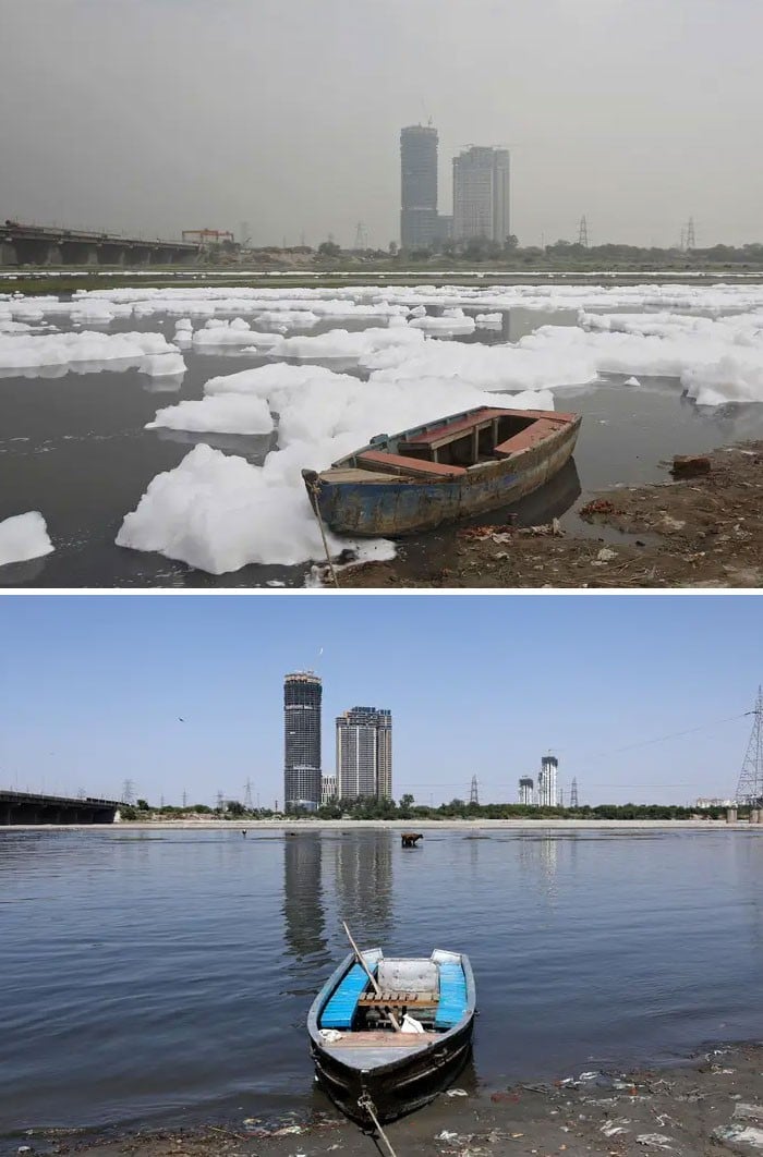 11 comparações antes e depois mostrando o efeito positivo da quarentena na poluição 8
