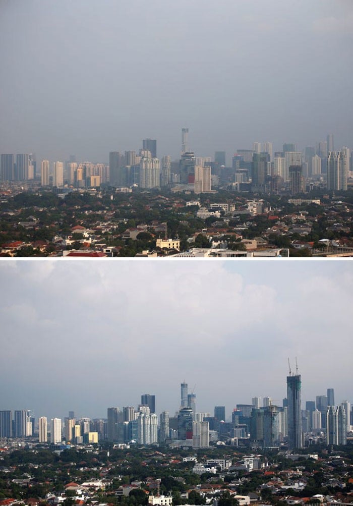 11 comparações antes e depois mostrando o efeito positivo da quarentena na poluição 10
