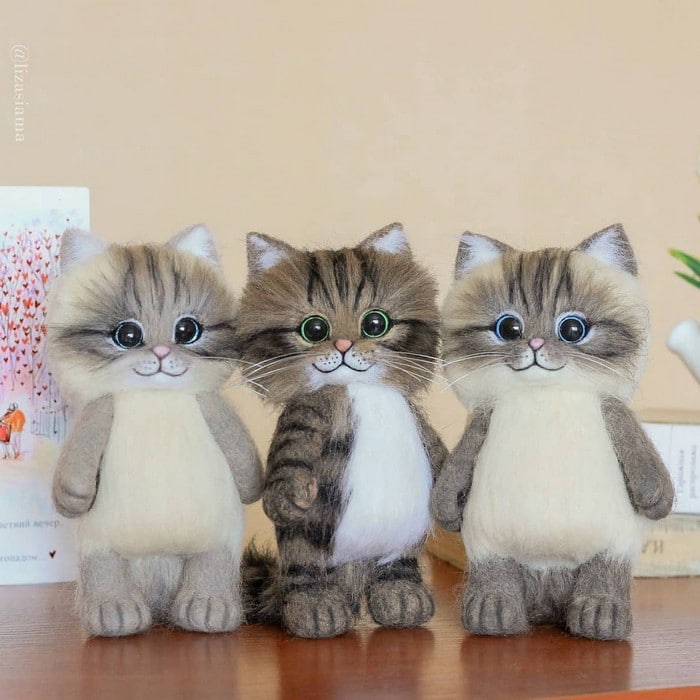 Artista russa cria gatinhos de feltro que parecem ter saído de um conto fada (32 fotos) 29