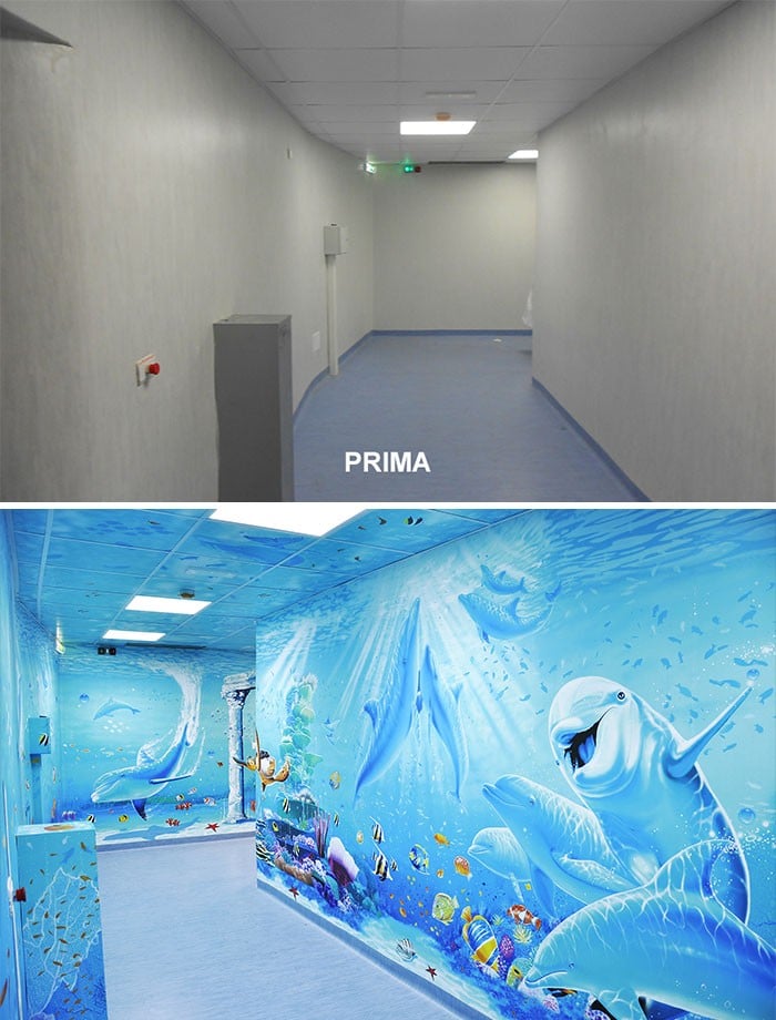 34 fotos de belos murais em hospitais do artista italiano que ajudam crianças e adultos 5
