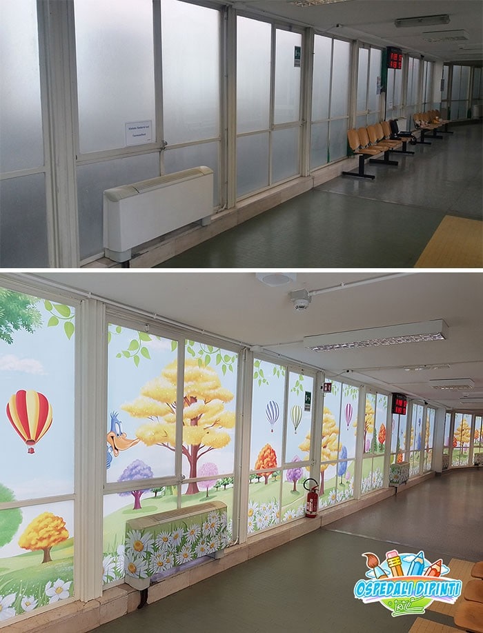 34 fotos de belos murais em hospitais do artista italiano que ajudam crianças e adultos 16