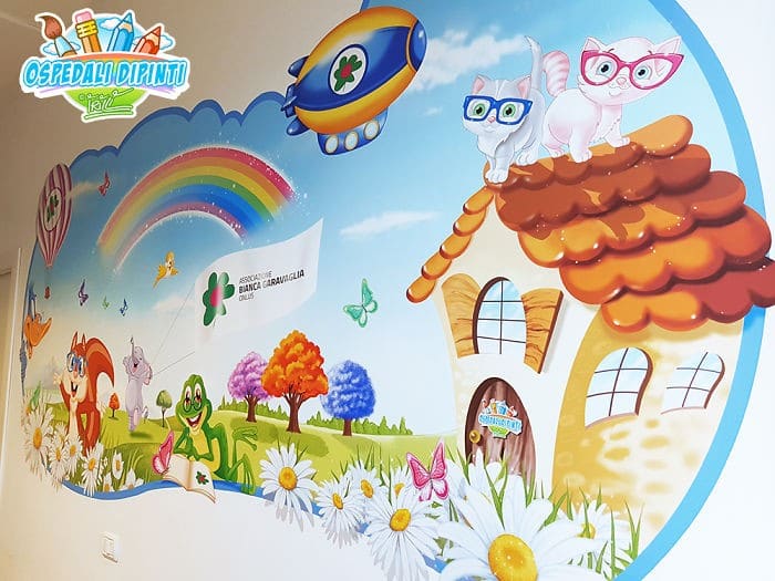 34 fotos de belos murais em hospitais do artista italiano que ajudam crianças e adultos 31
