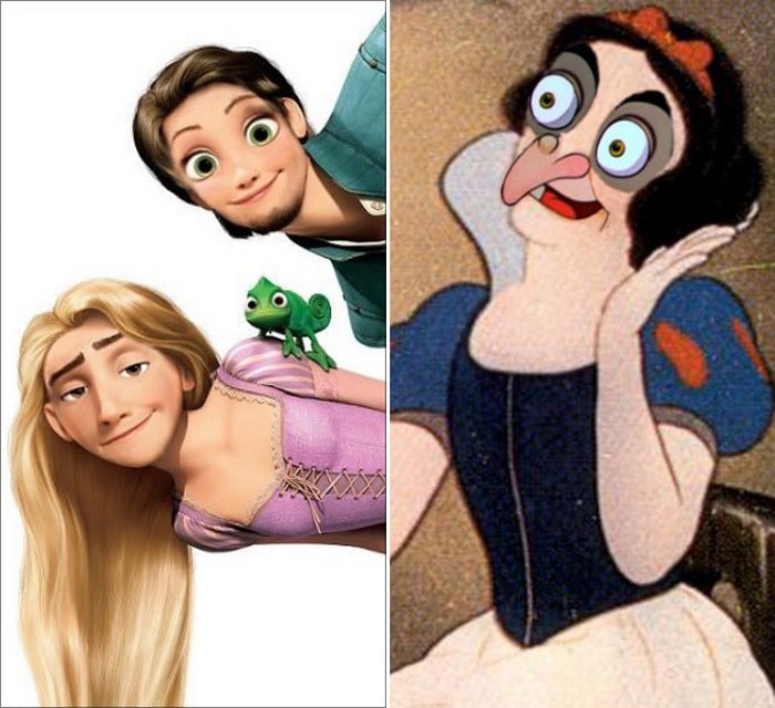 O que acontece quando você trocar os rostos de personagens de desenhos da Disney (23 fotos) 8