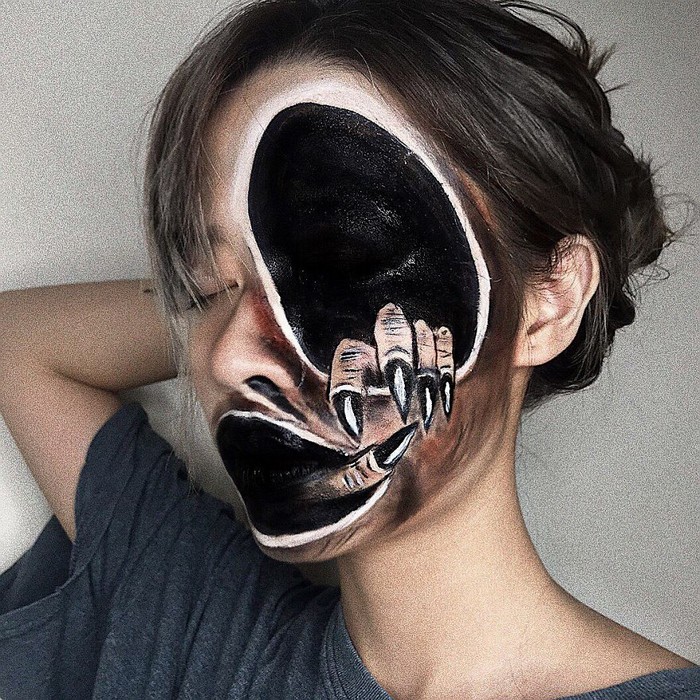 A maquiadora usa seu rosto e corpo como tela para criar ilusões de ótica alucinantes (25 fotos) 8
