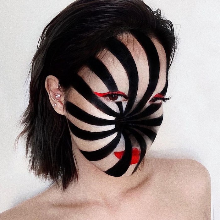 A maquiadora usa seu rosto e corpo como tela para criar ilusões de ótica alucinantes (25 fotos) 21