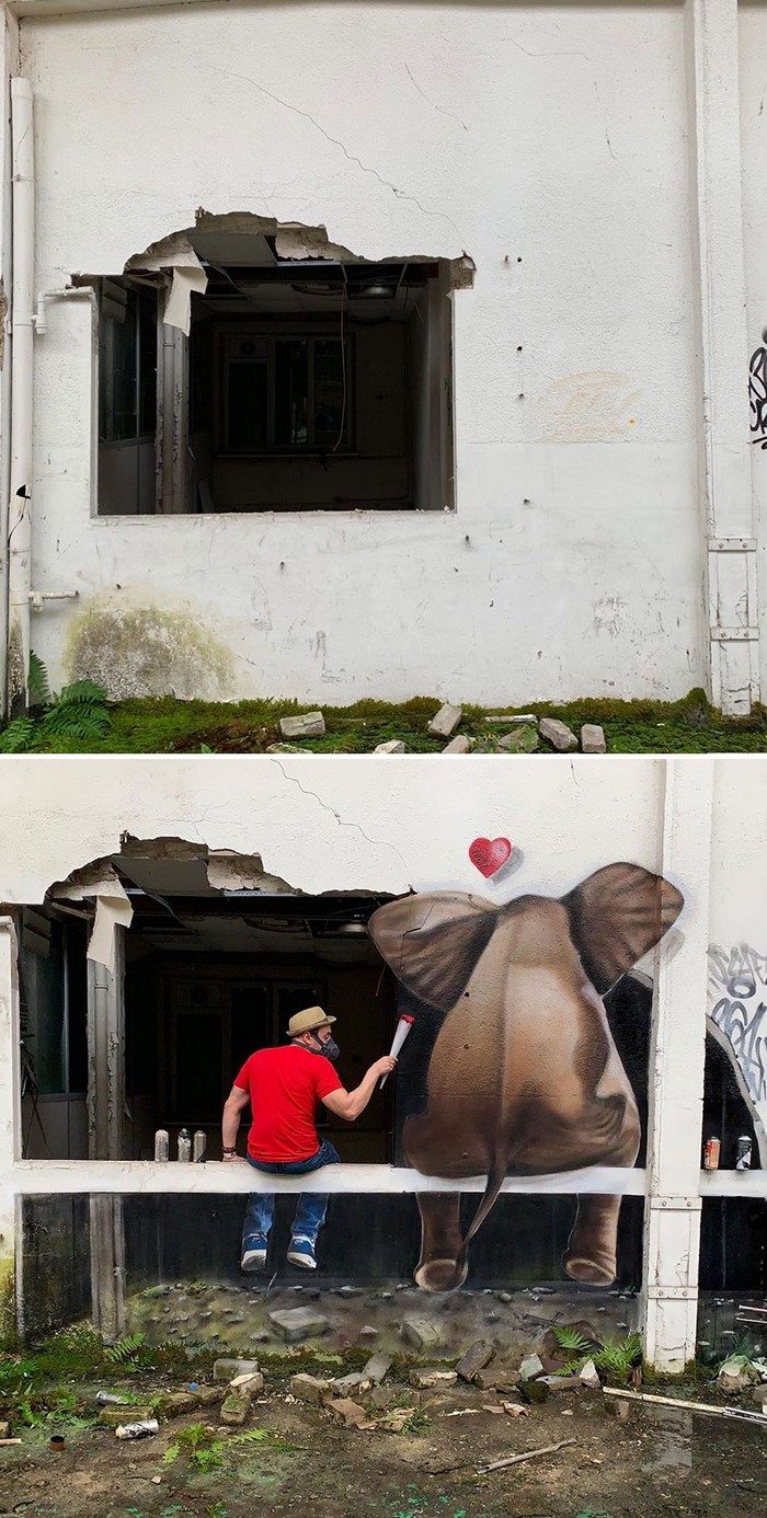 Artista de rua francês pinta grafite de criatura 3D (43 fotos) 11