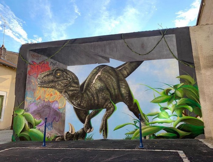 Artista de rua francês pinta grafite de criatura 3D (43 fotos) 15