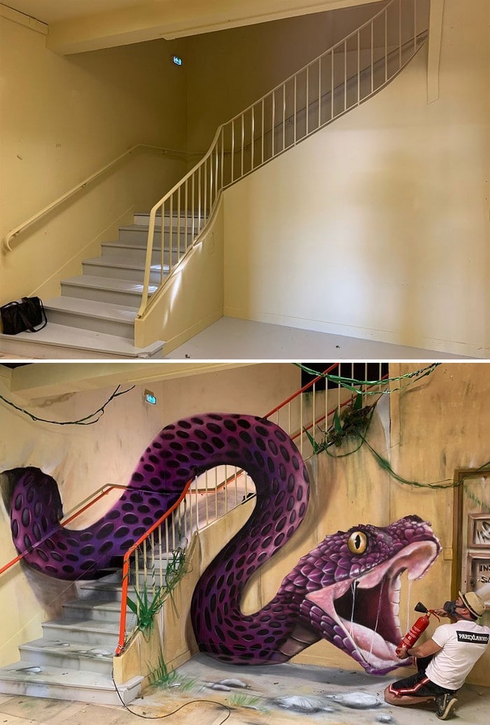 Artista de rua francês pinta grafite de criatura 3D (43 fotos) 20