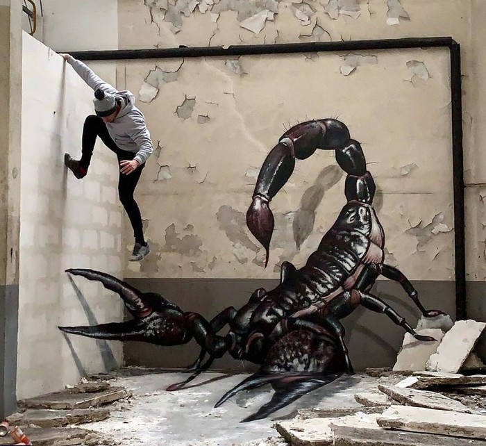 Artista de rua francês pinta grafite de criatura 3D (43 fotos) 24