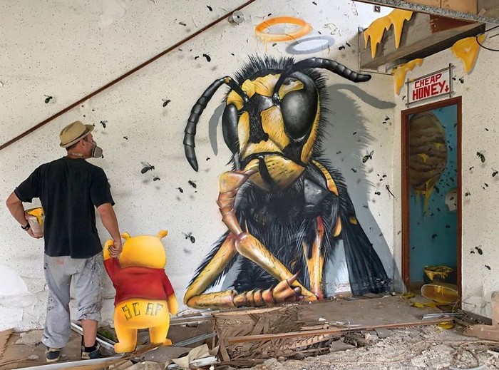 Artista de rua francês pinta grafite de criatura 3D (43 fotos) 28
