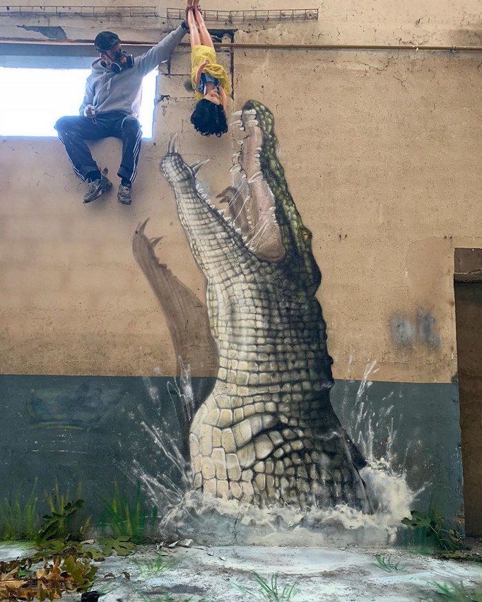Artista de rua francês pinta grafite de criatura 3D (43 fotos) 36