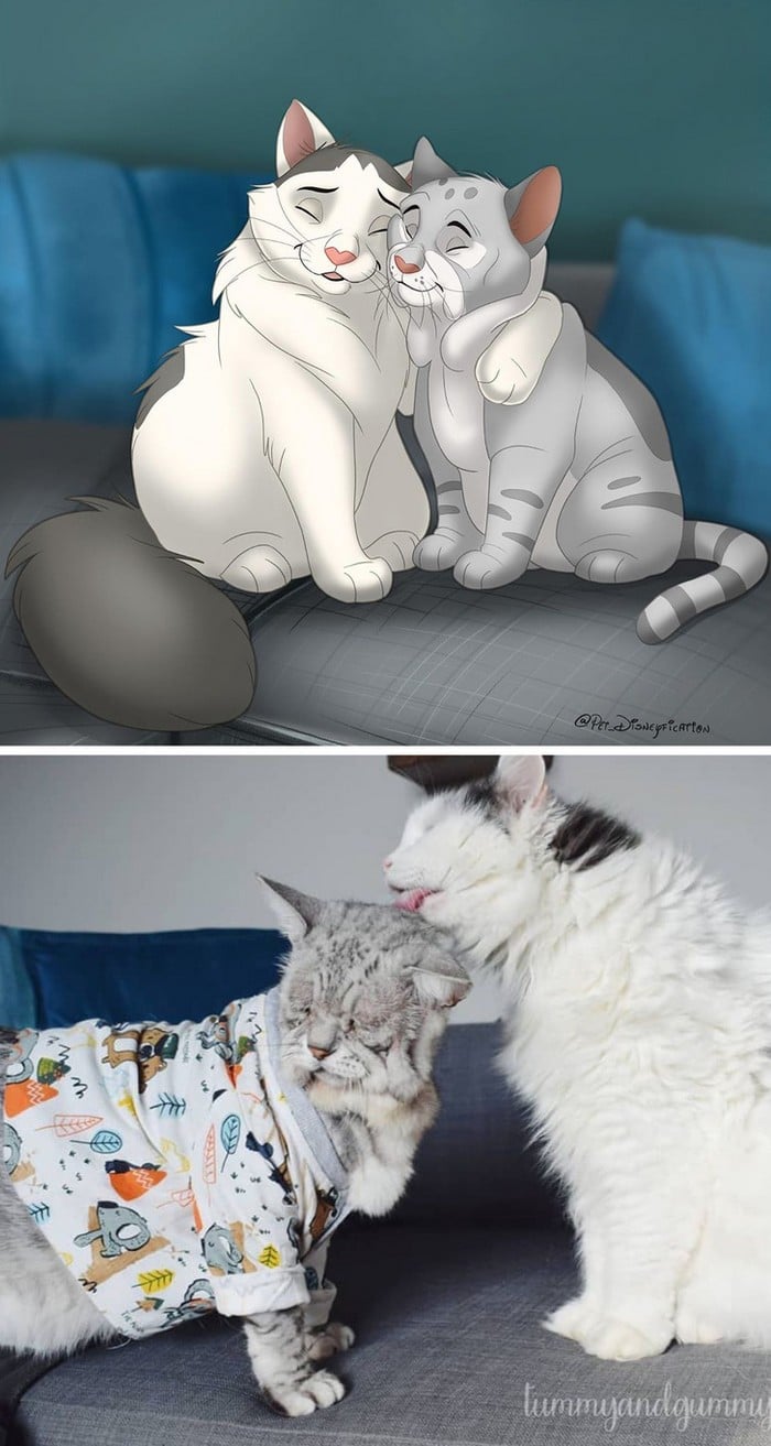 Ilustrador transforma fotos de animais de estimação em criações mágicas no estilo Disney (18 fotos) 5