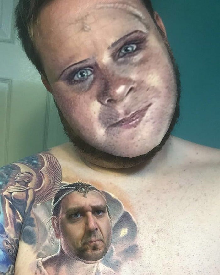 Quando você usa o aplicativo de troca de rosto em sua tatuagem (21 fotos) 6