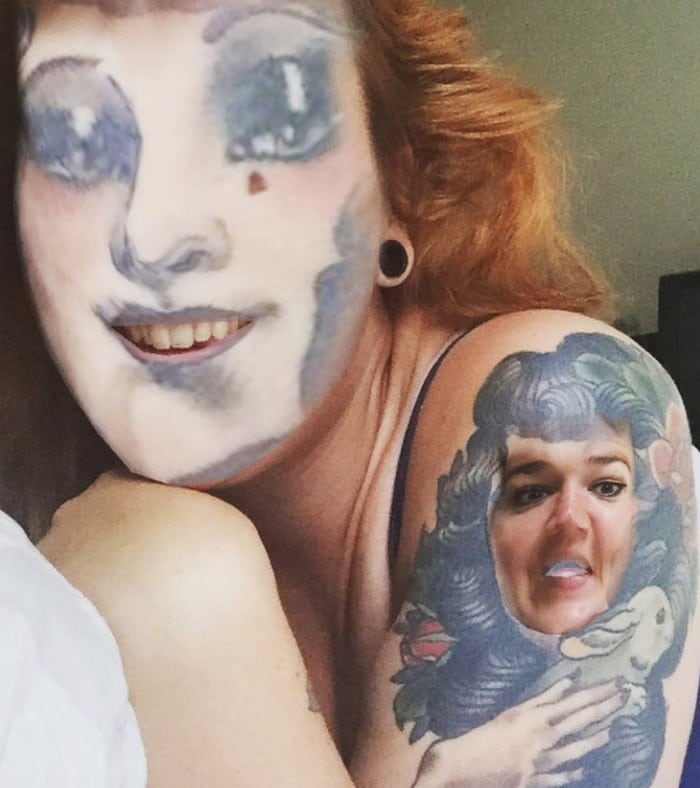 Quando você usa o aplicativo de troca de rosto em sua tatuagem (21 fotos) 20
