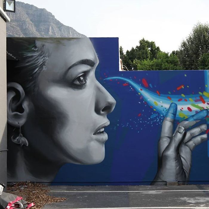 Artista sul-africano pinta grafites incríveis que interagem com o ambiente (32 fotos) 19