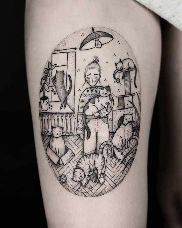 45 pessoas que fizeram tatuagens absolutamente incríveis de gatos 24