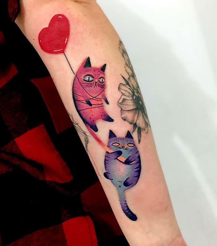 45 pessoas que fizeram tatuagens absolutamente incríveis de gatos 36