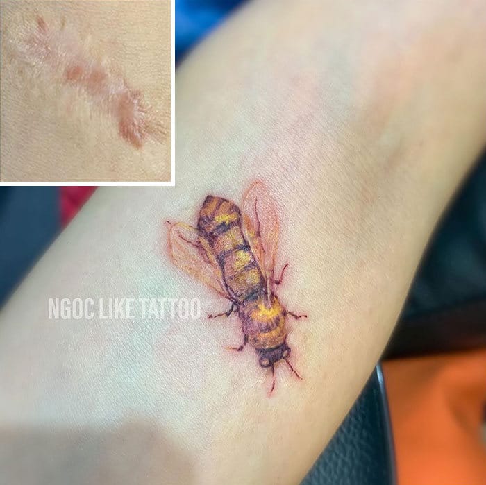 30 pessoas que pediram para encobrir suas cicatrizes com tatuagem 24