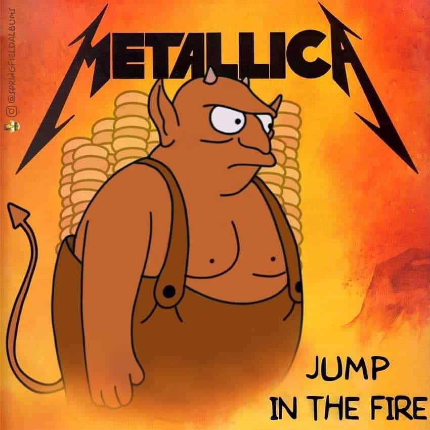 Capas de álbuns de metal divertidamente recriadas com personagens dos Simpsons 48