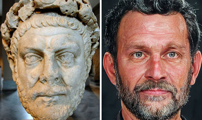 Artista mostra como os imperadores romanos eram na vida real 12
