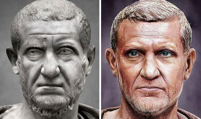 Artista mostra como os imperadores romanos eram na vida real 23