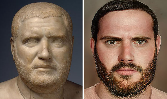 Artista mostra como os imperadores romanos eram na vida real 46