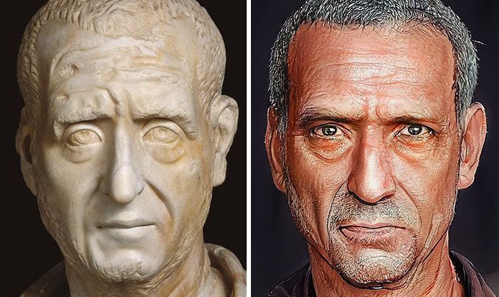 Artista mostra como os imperadores romanos eram na vida real 53