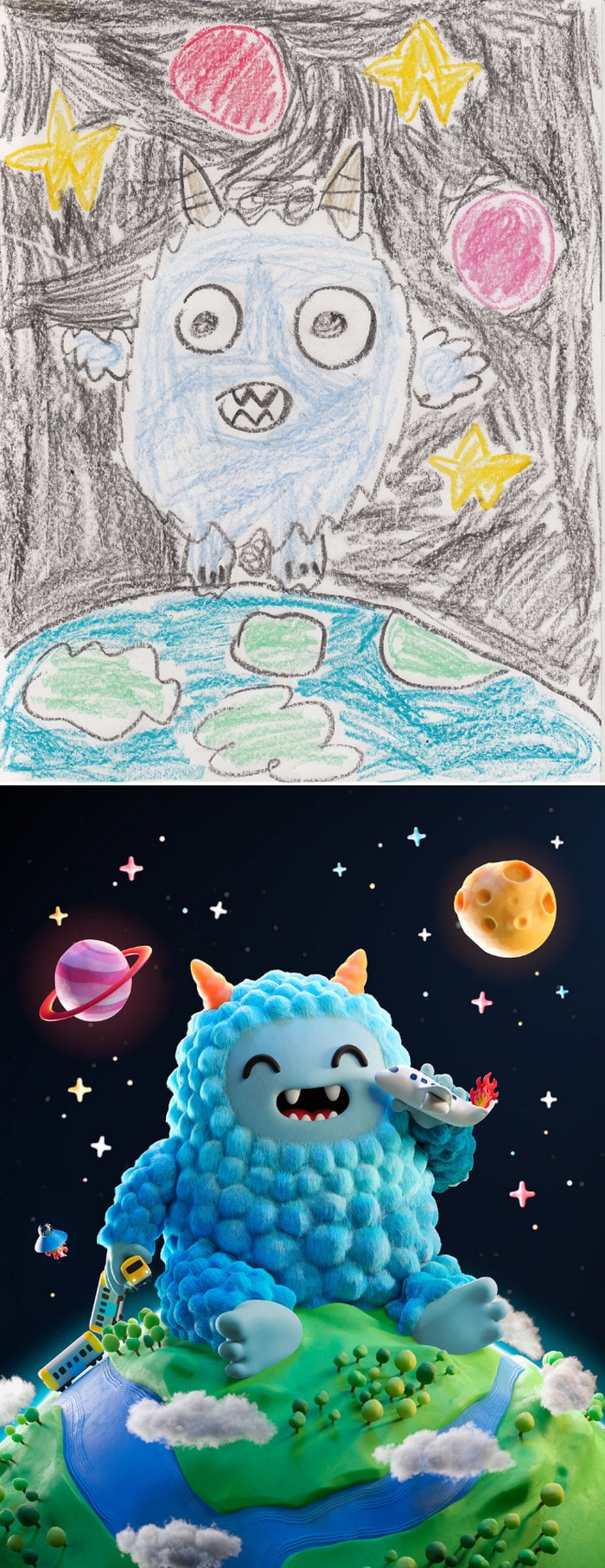 Projeto Monstro - Crianças desenham monstros e artistas recriam com sua arte 8