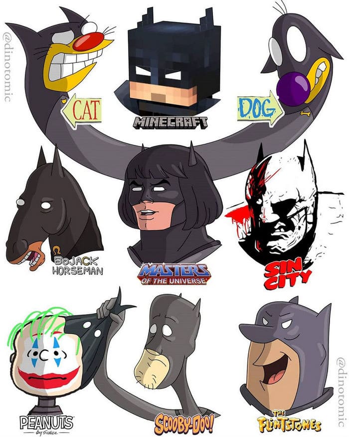 Artista mostra a aparência de vários personagens em diferentes universos de desenhos animados 6